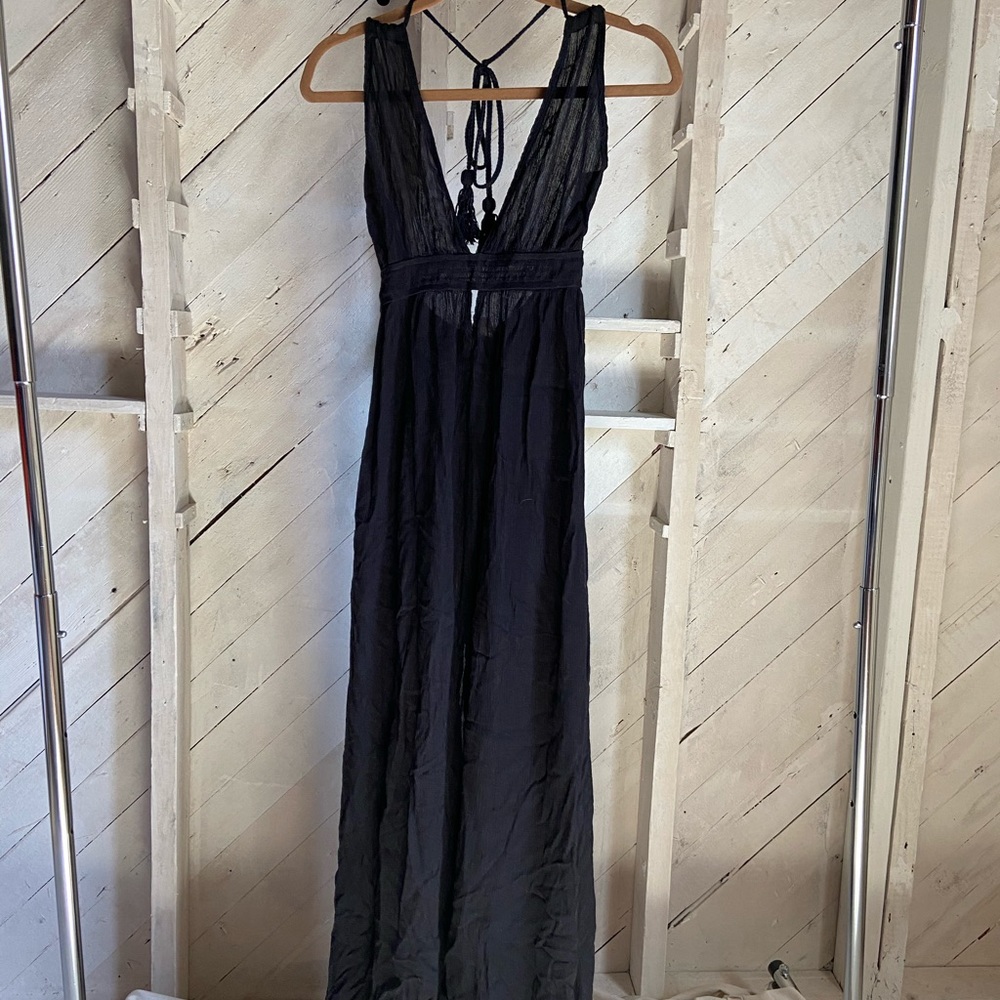 Black rayon maxi dress